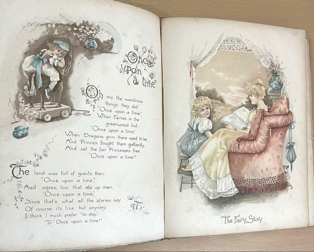 No352 希少 古書 洋書 絵本 児童書　アンティーク　ビクトリア　詩集　童謡