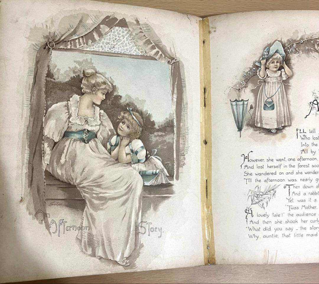 No352 希少 古書 洋書 絵本 児童書　アンティーク　ビクトリア　詩集　童謡