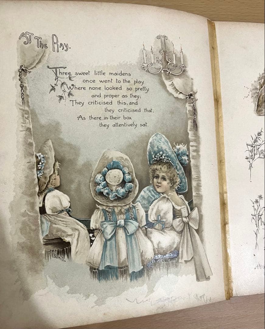 No352 希少 古書 洋書 絵本 児童書　アンティーク　ビクトリア　詩集　童謡