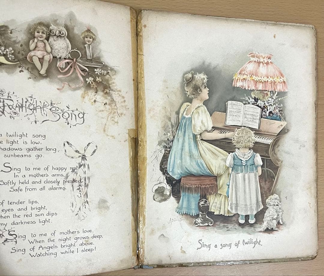 No352 希少 古書 洋書 絵本 児童書　アンティーク　ビクトリア　詩集　童謡