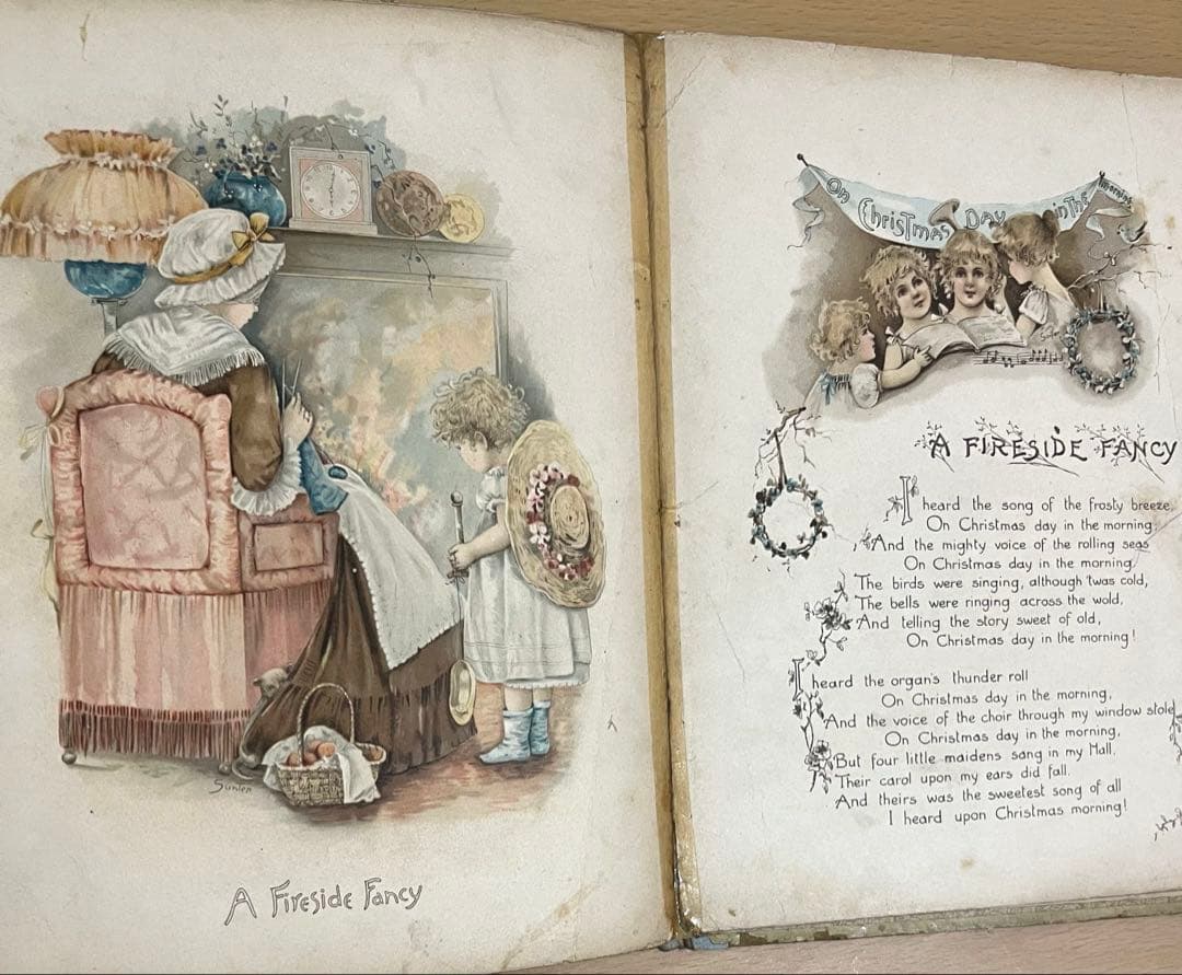 No352 希少 古書 洋書 絵本 児童書　アンティーク　ビクトリア　詩集　童謡