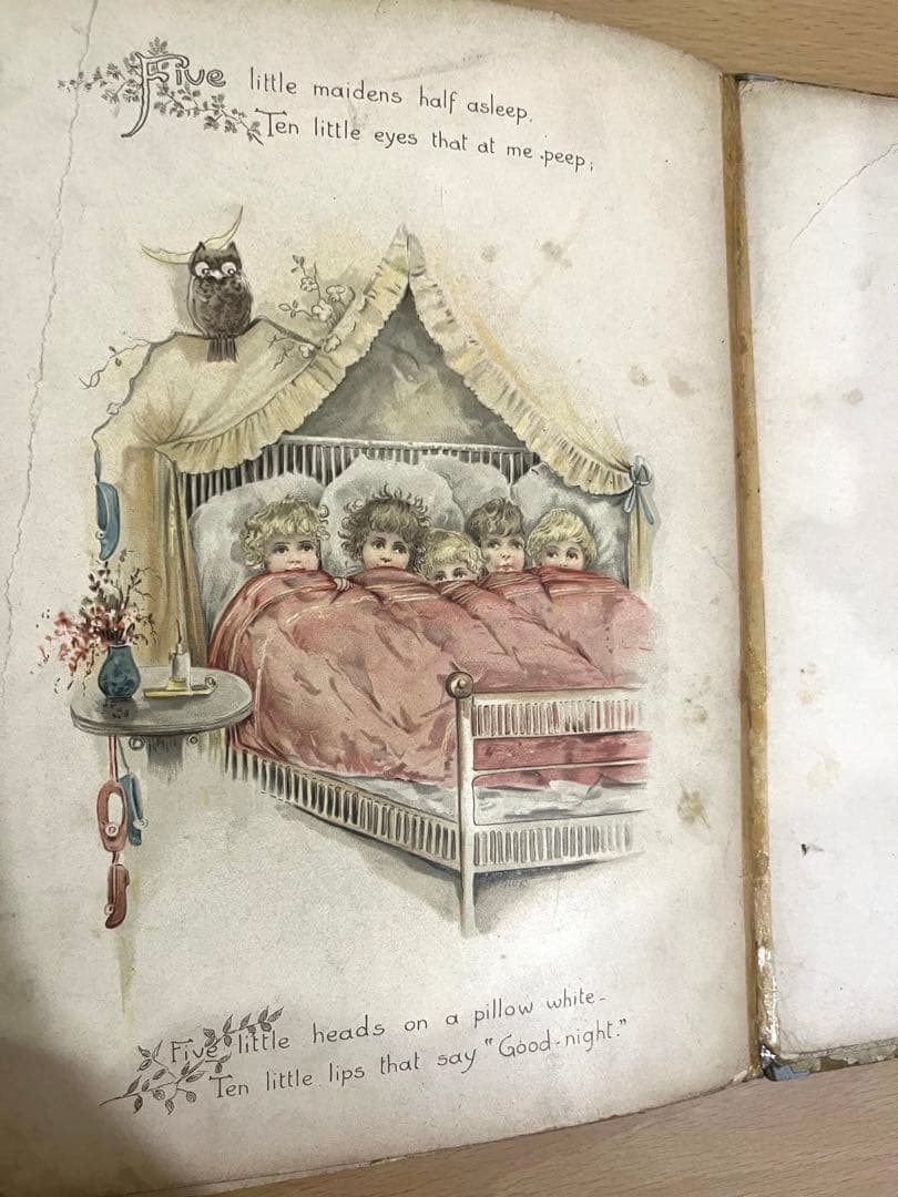 No352 希少 古書 洋書 絵本 児童書　アンティーク　ビクトリア　詩集　童謡