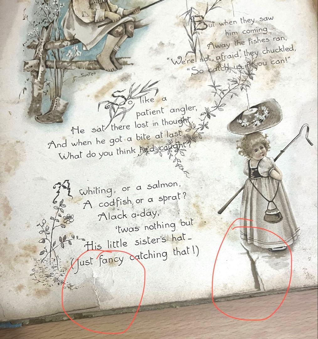 No352 希少 古書 洋書 絵本 児童書　アンティーク　ビクトリア　詩集　童謡