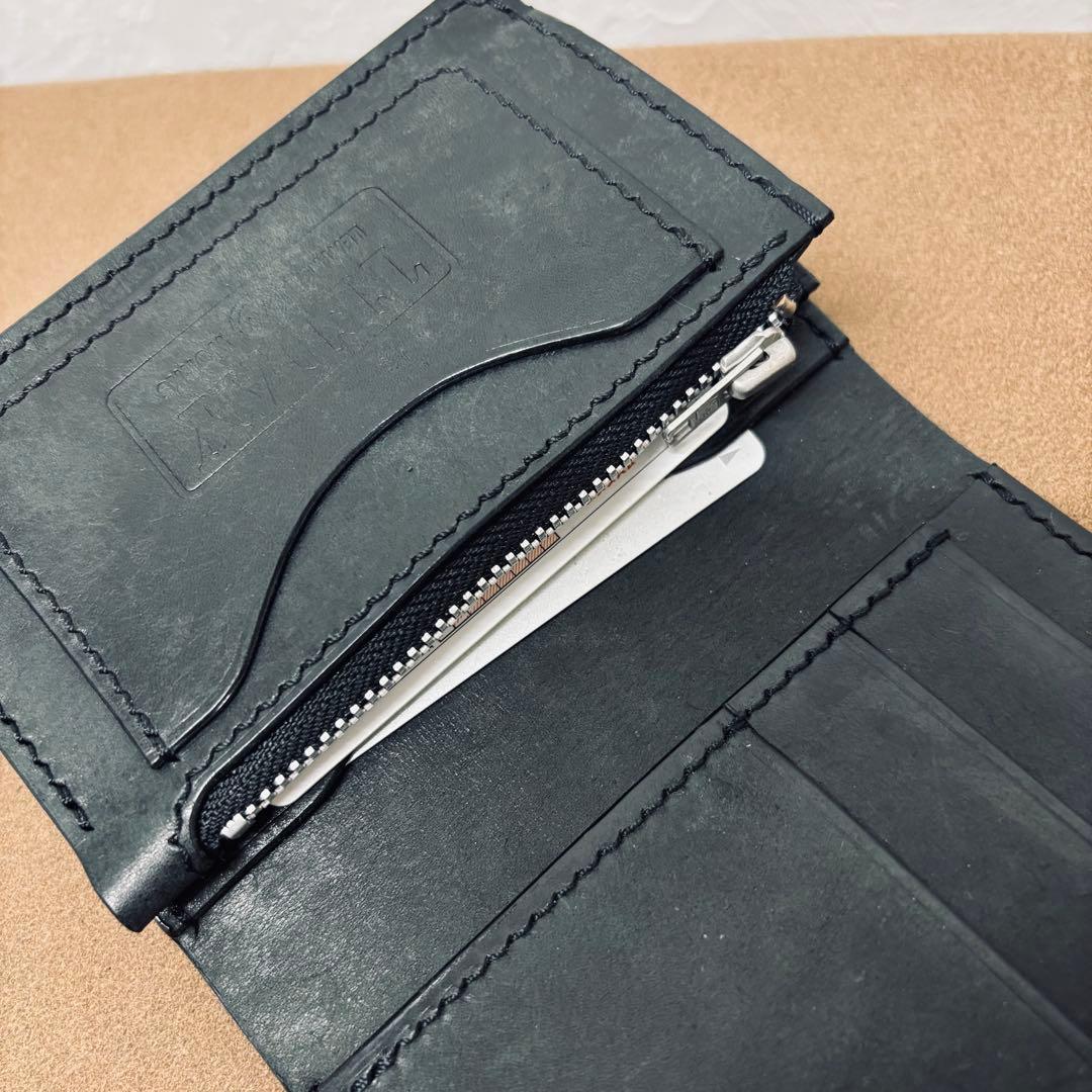 【サンプル特価】トラッカーウォレット　三つ折り財布　黒　IIPONTE