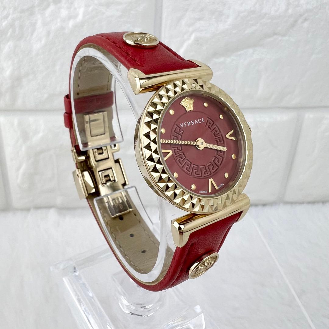 美品✨VERSACE ミニバニティ 腕時計 レッド×ゴールド メデューサ