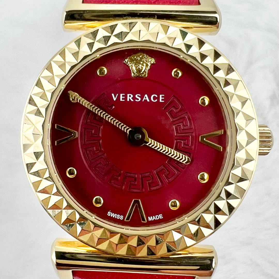 美品✨VERSACE ミニバニティ 腕時計 レッド×ゴールド メデューサ