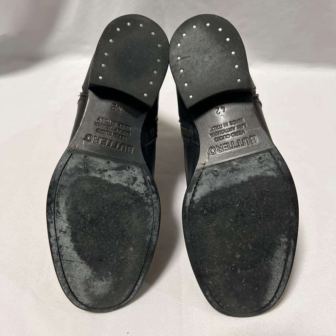 BUTTERO ブッテロ　サイドジップ　ブーツ　ブラック　42 レザー