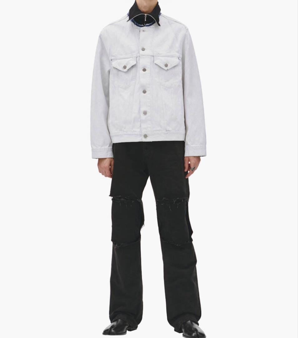 定価18万 メゾンマルジェラ 21aw ペンキ デニム ジャケット 白46