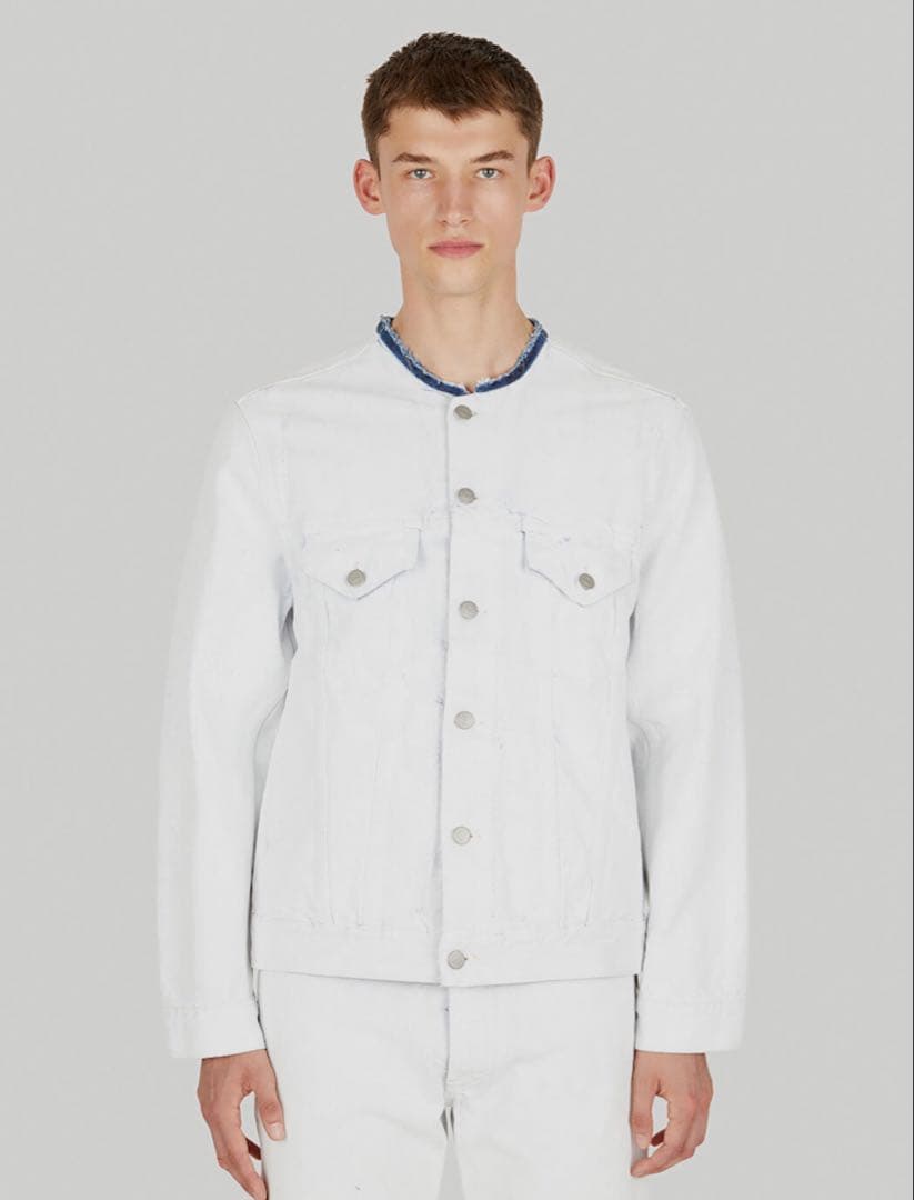 定価18万 メゾンマルジェラ 21aw ペンキ デニム ジャケット 白46