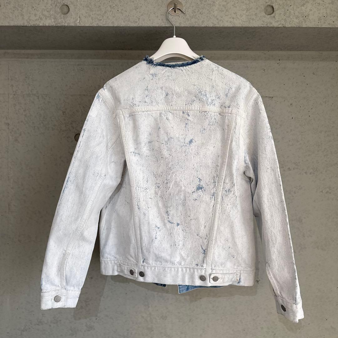 定価18万 メゾンマルジェラ 21aw ペンキ デニム ジャケット 白46