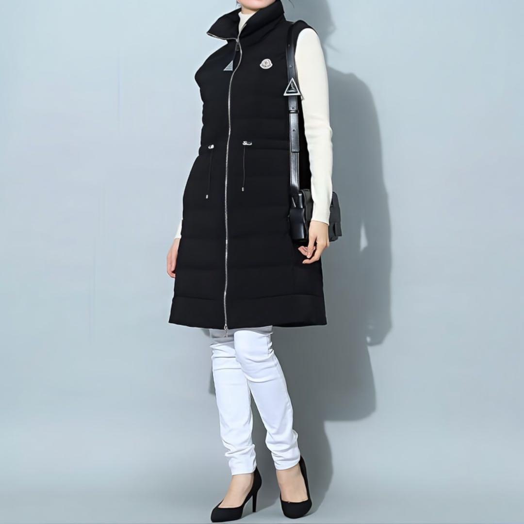 近年モデル MONCLER モンクレール LANDE ロングダウンベスト ジレ