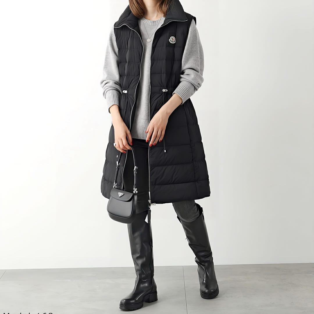 近年モデル MONCLER モンクレール LANDE ロングダウンベスト ジレ
