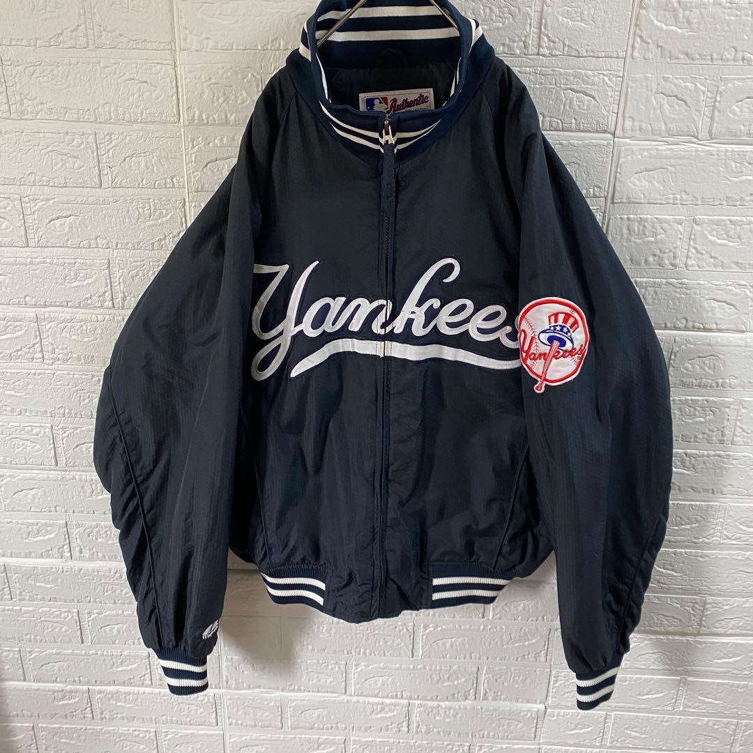 MLB ヤンキース　90s総刺繍スタジャン　ブラックネイビー