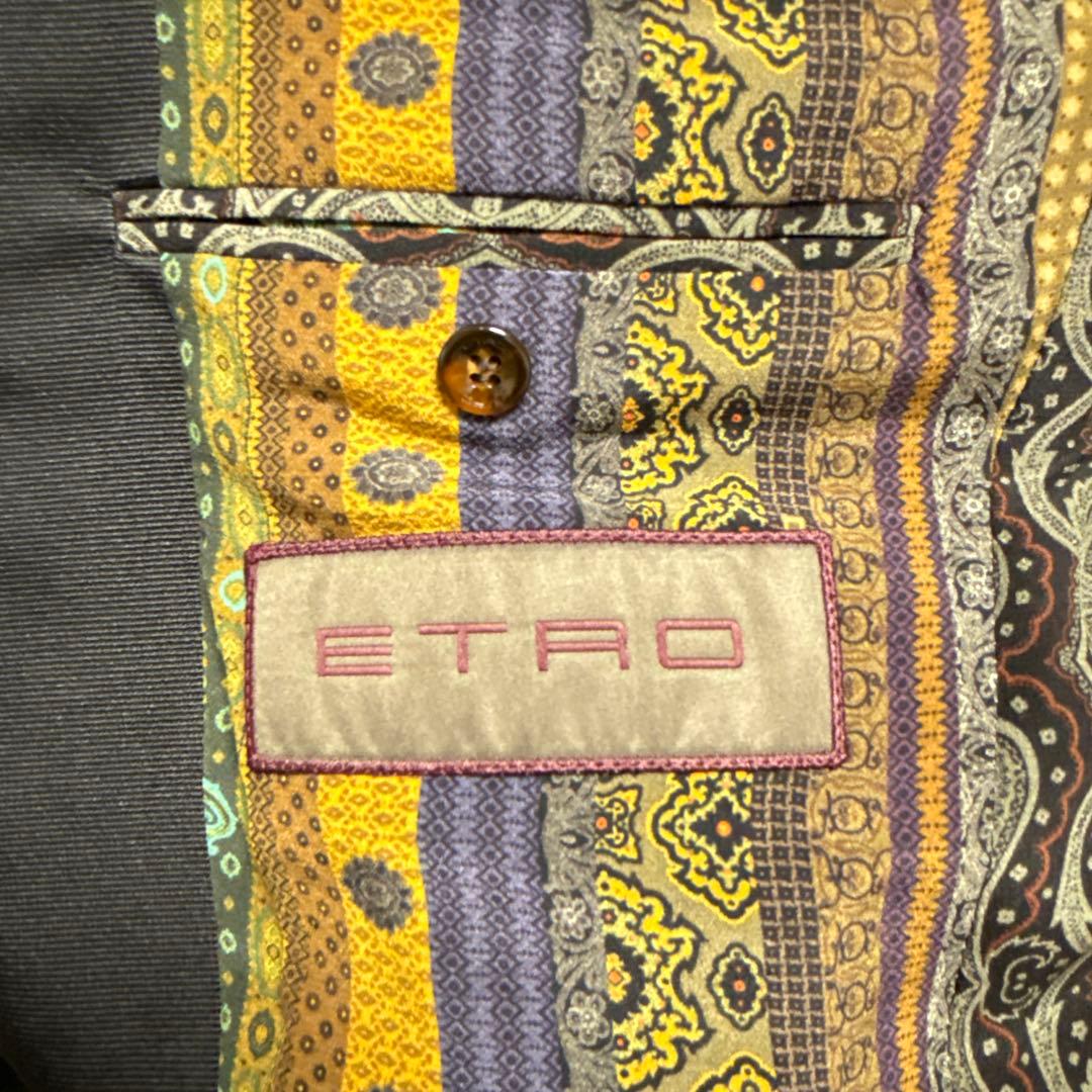 ETRO ダークグリーン 花柄 テーラードジャケット 46