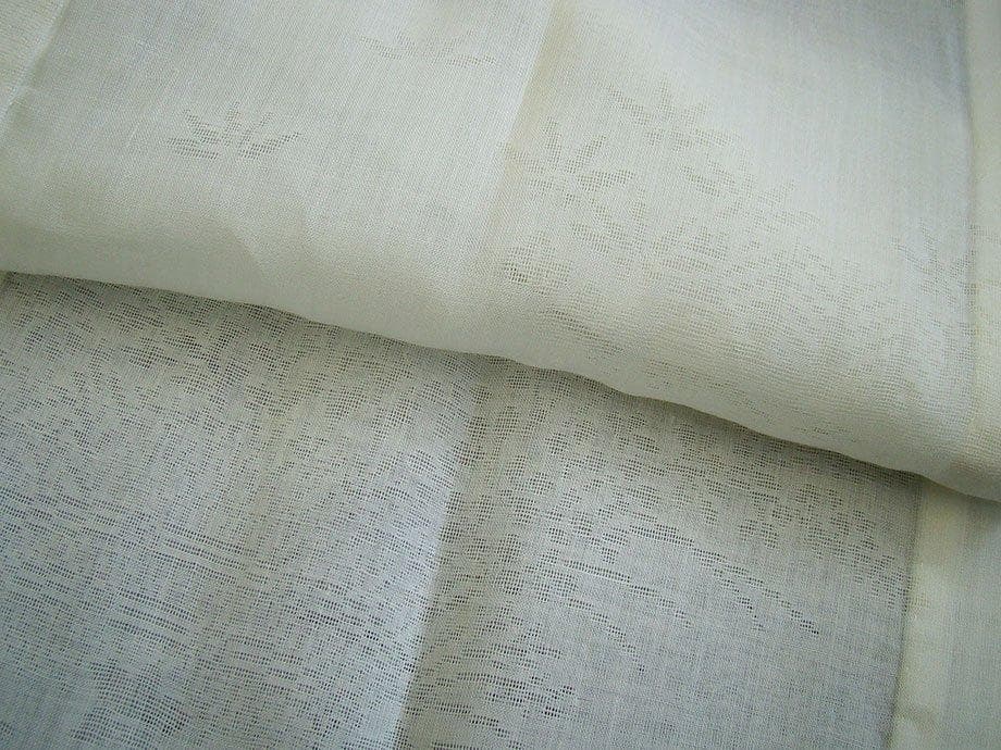 夏物 裄64.4cm 麻 白地 長襦袢 半衿付 未使用～155cm Js685