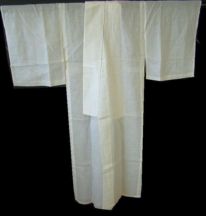 夏物 裄64.4cm 麻 白地 長襦袢 半衿付 未使用～155cm Js685