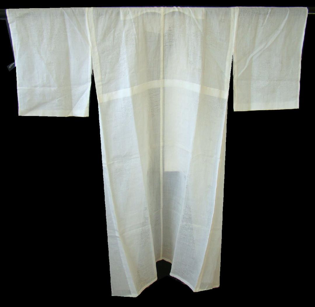 夏物 裄64.4cm 麻 白地 長襦袢 半衿付 未使用～155cm Js685