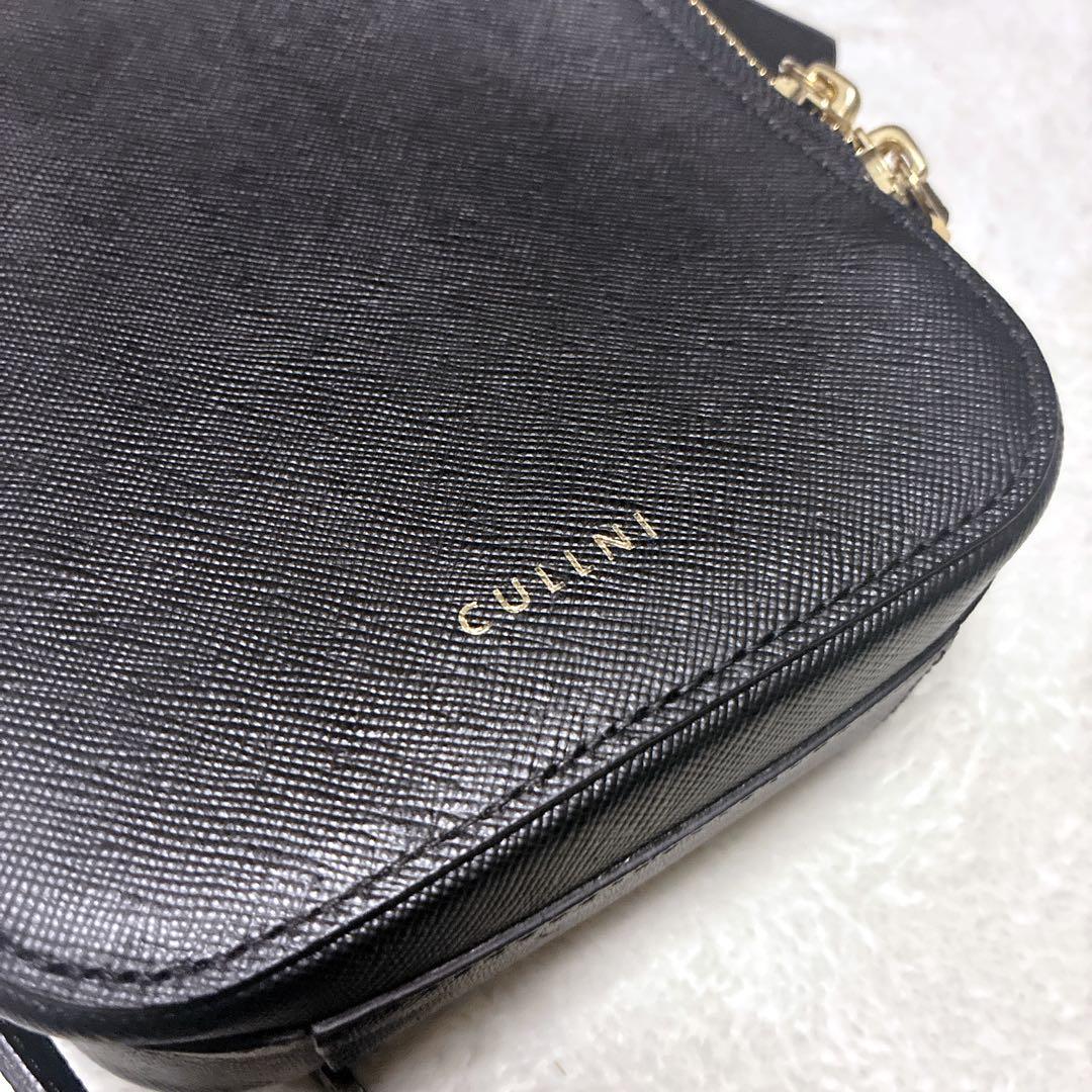 クルニ　CULLNI ショルダーバッグ　サフィアーノレザー　ブラック