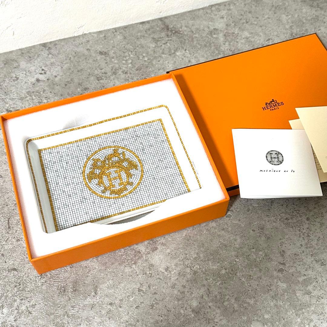 【未使用】エルメス トレー モザイク 24 PM ヴァンキャトル 長方形プレート