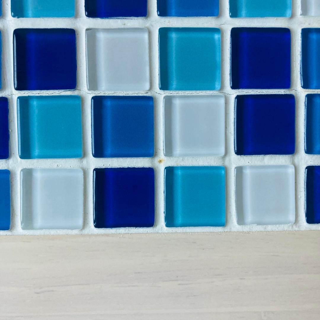 かわいい！おしゃれ！モザイクタイル ローテーブル　ブルー