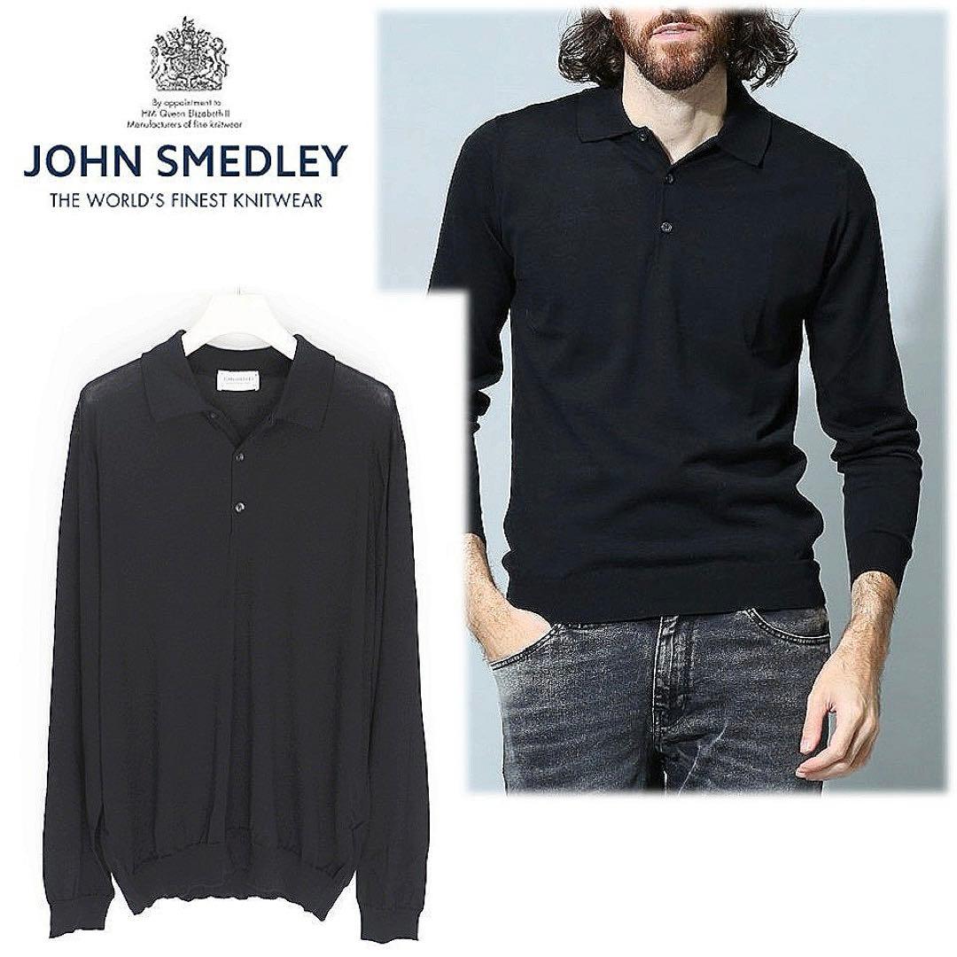 《ジョンスメドレー》新品 英国製 メリノウール使用 ニットポロシャツ XXL