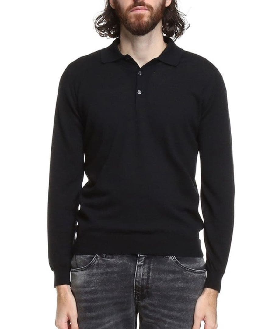 《ジョンスメドレー》新品 英国製 メリノウール使用 ニットポロシャツ XXL