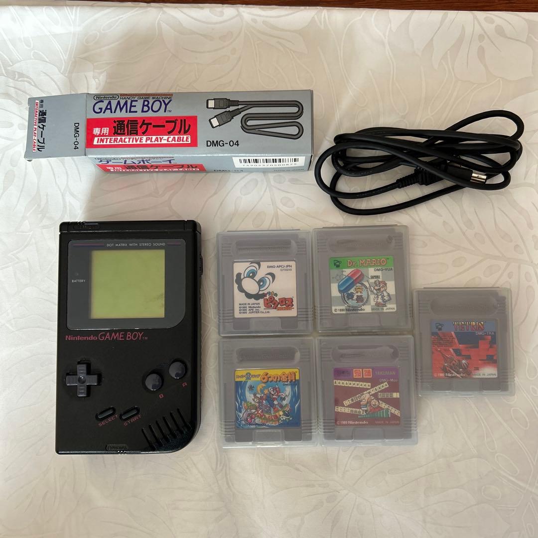 ゲームボーイ　GAMEBOY ブロス　黒　動作確認済み 通信ケーブル　ソフト