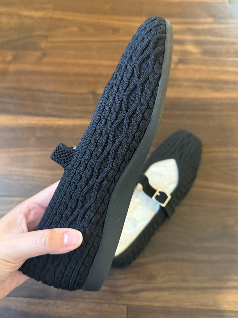 新品 VIVAIA スクエアトゥ 超軽量 厚底 メリージェーン フラットシューズ