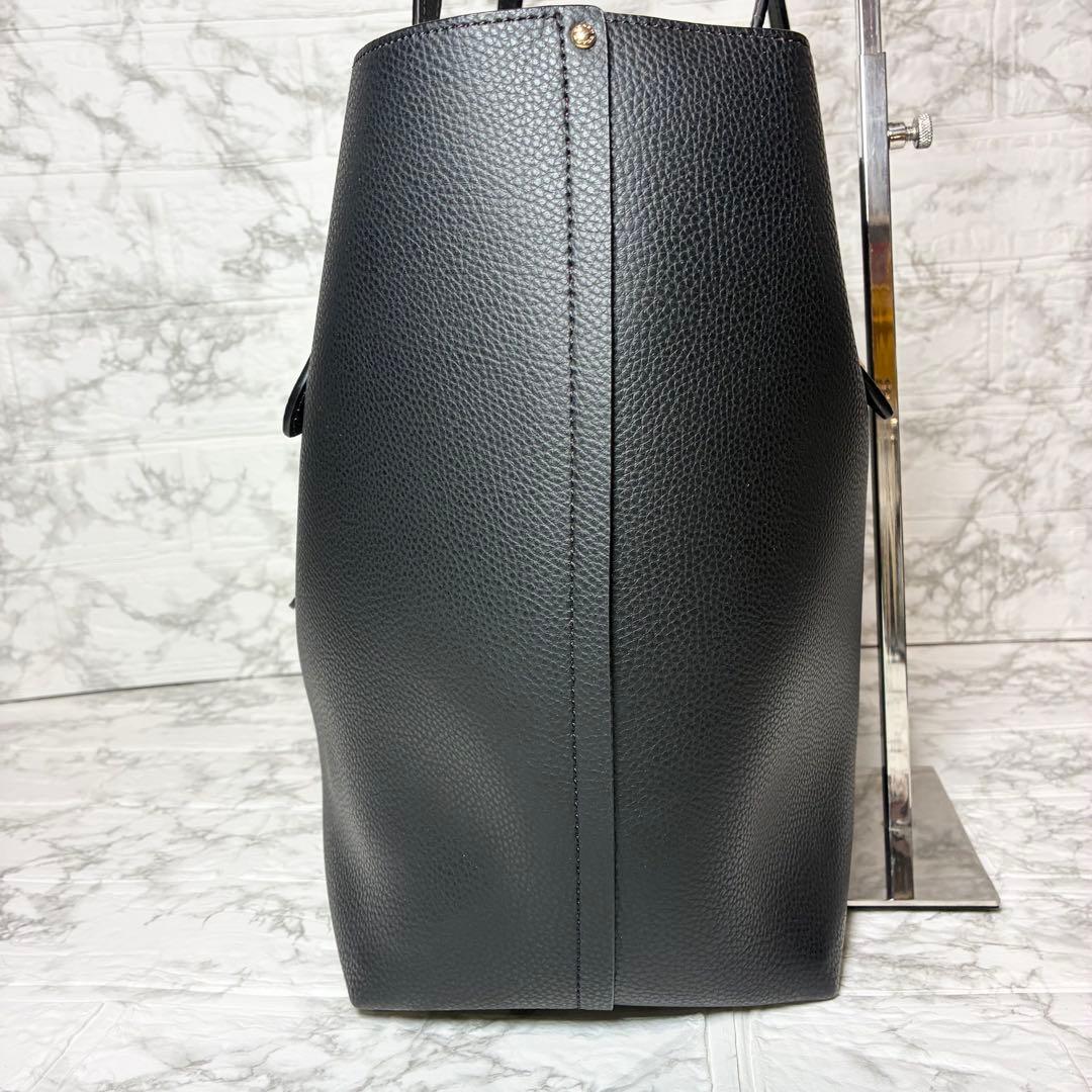 美品　コーチ 大容量 トートバッグ 本革 レザー 黒 ターンロック　マーケット