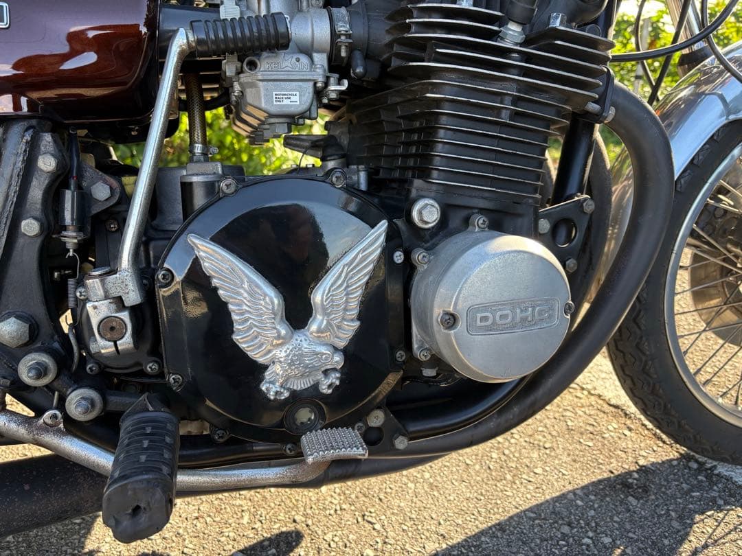 カワサキ Z1 Z2 KZキジマ復刻 イーグルエンジンカバー ブラック/シルバー