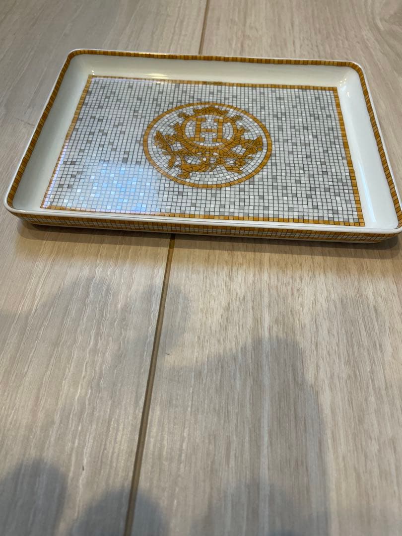 エルメス　モザイク柄　24ゴールド スクエアプレート　美品　正規品　皿　16cm