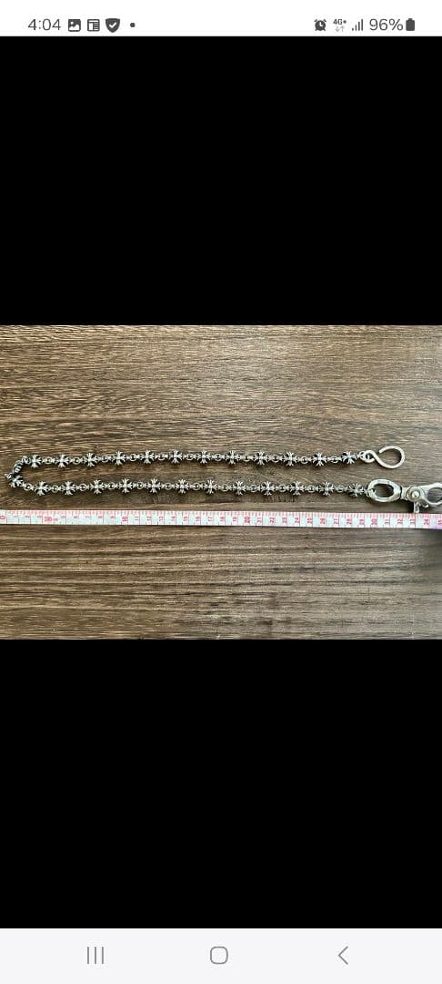 フラワーモチーフ シルバーウォレットチェーン 約60cm