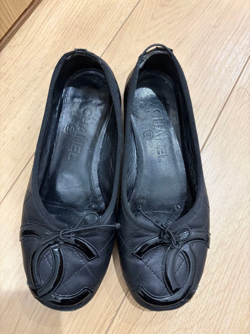 CHANEL ブラック バレエシューズ カンボン 35サイズ シャネル