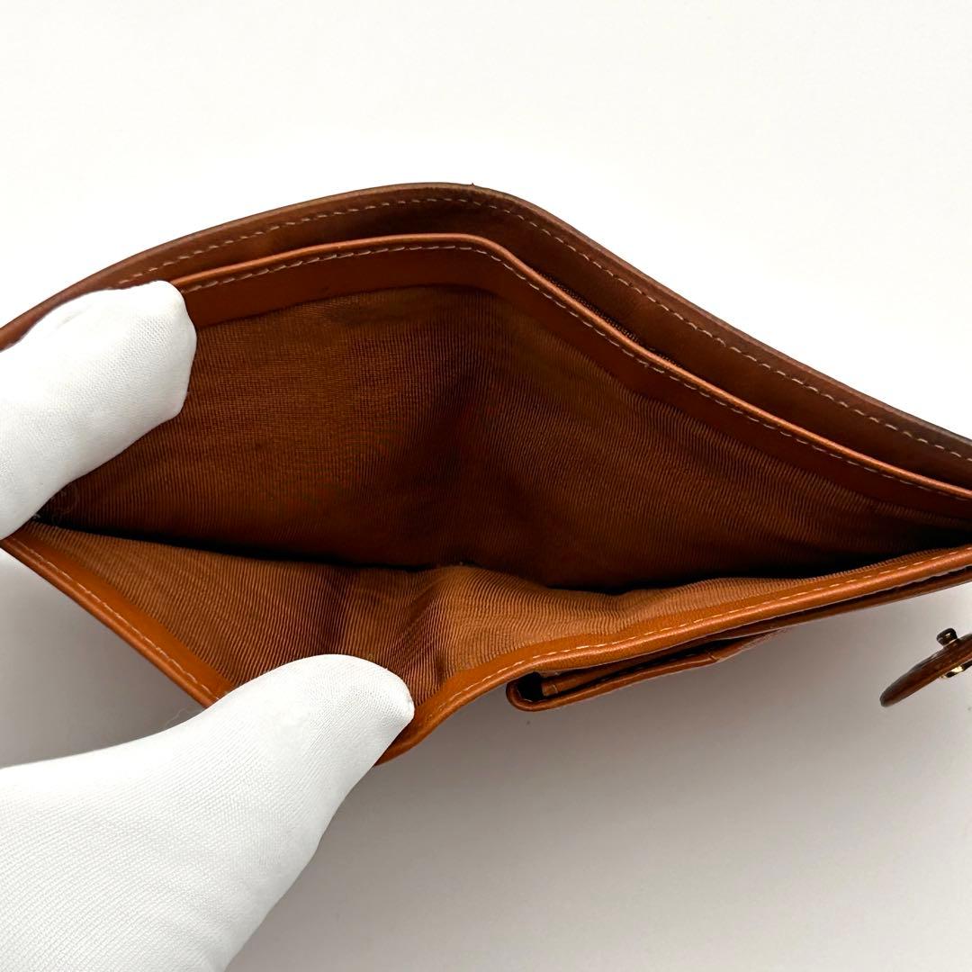 美品✨ CELINE セリーヌ 二つ折り財布 マカダム柄 ブラウン レザー