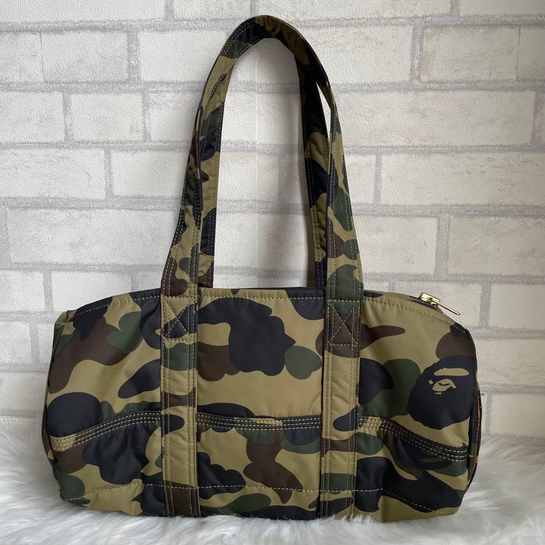 ポーター タンカー アベイシングエイプ コラボ カモフラ ドラムバッグ