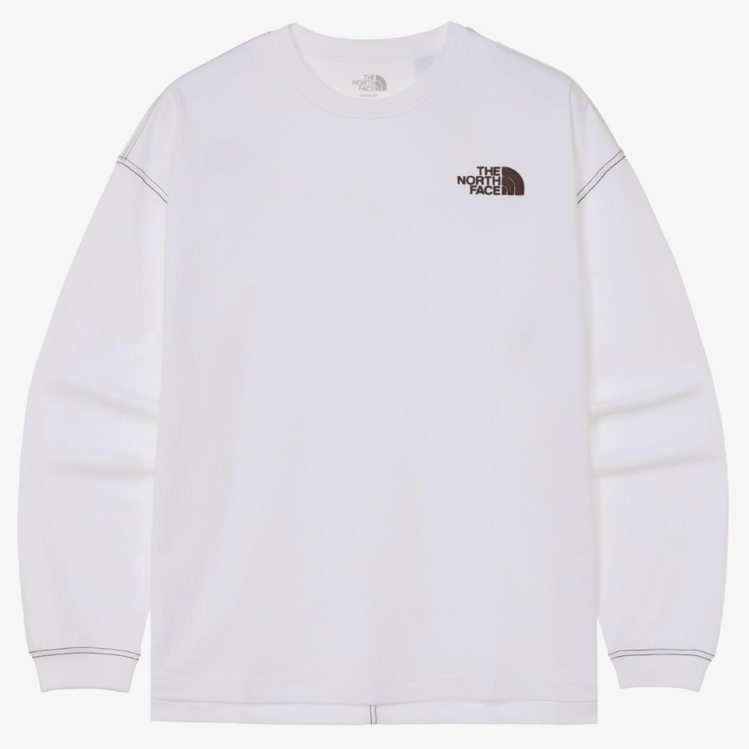 ‼️完売品‼️ 韓国限定ノースフェイス ロゴ刺繍 ステッチ 長袖 ロンT L