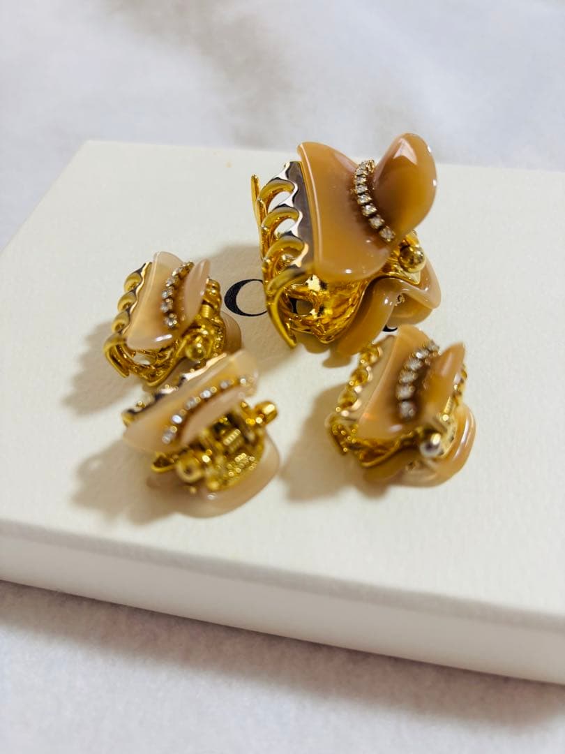 【美品】アッカ acca クリップ 4つセット ベージュ