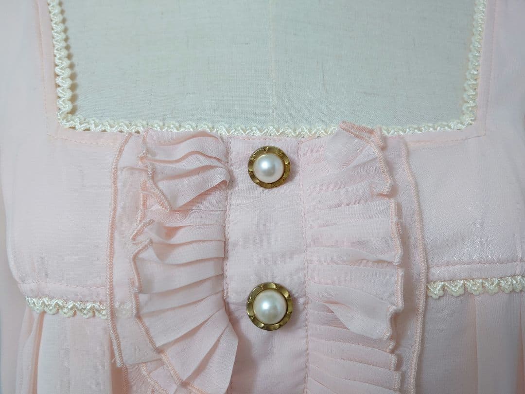 2000s 希少 LIZLISA コーラルピンク シフォンフリルチュニック