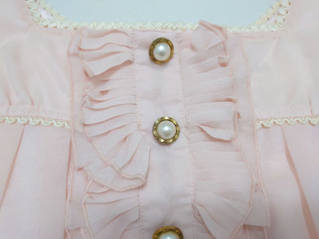 2000s 希少 LIZLISA コーラルピンク シフォンフリルチュニック