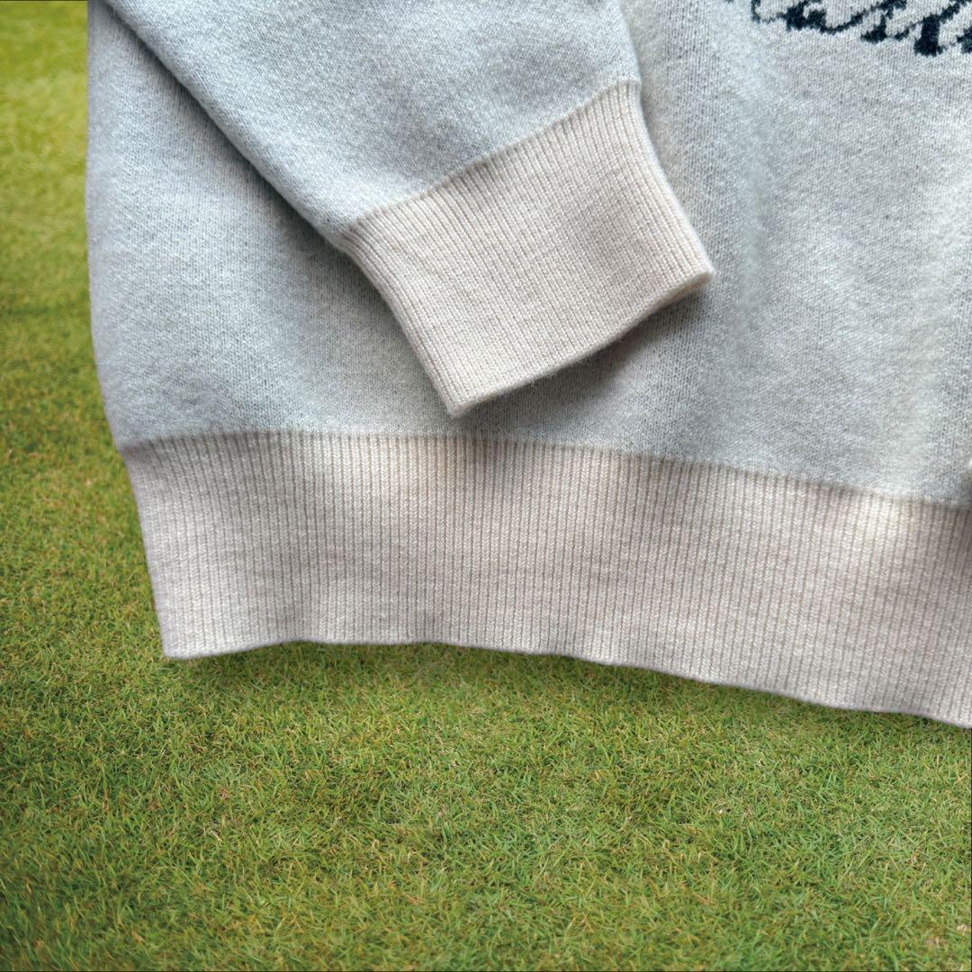 ウール100% マスターバニー　ニット　M〜L相当　総柄　オフホワイト　5