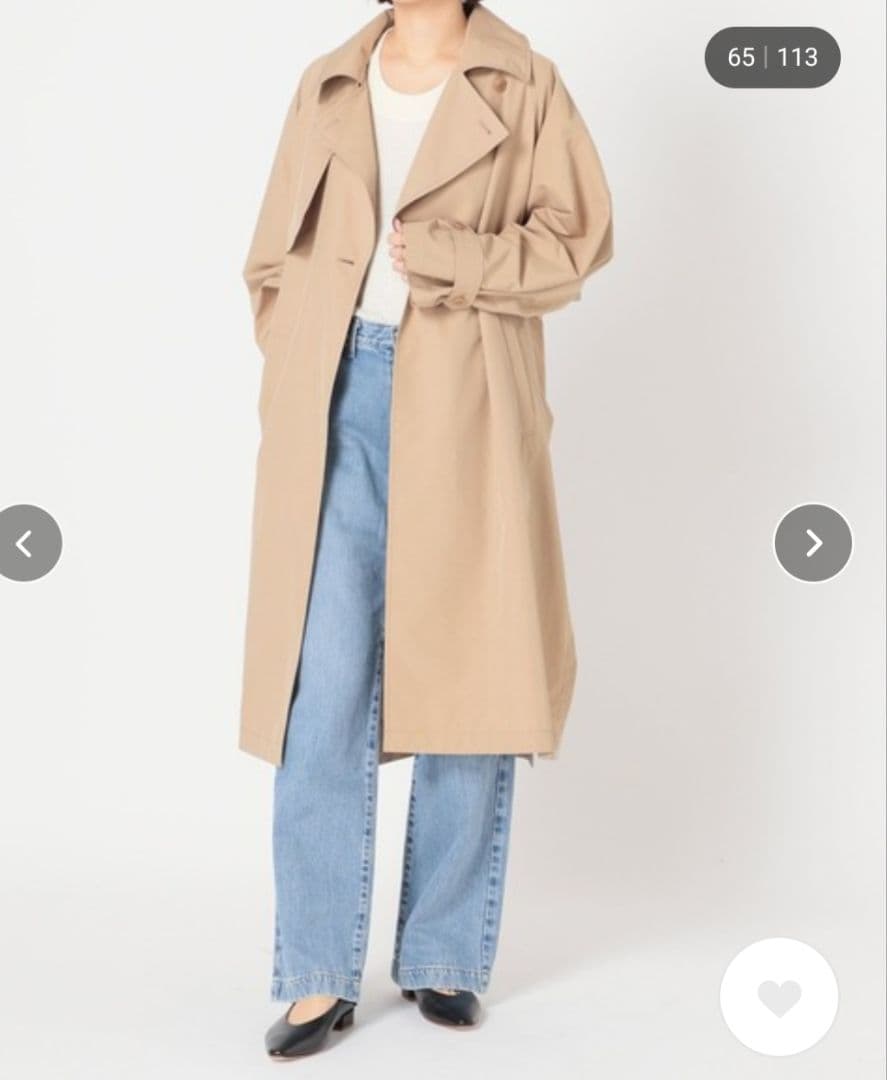 IENA Pe/ポプリンオーバートレンチコート ベージュ 38