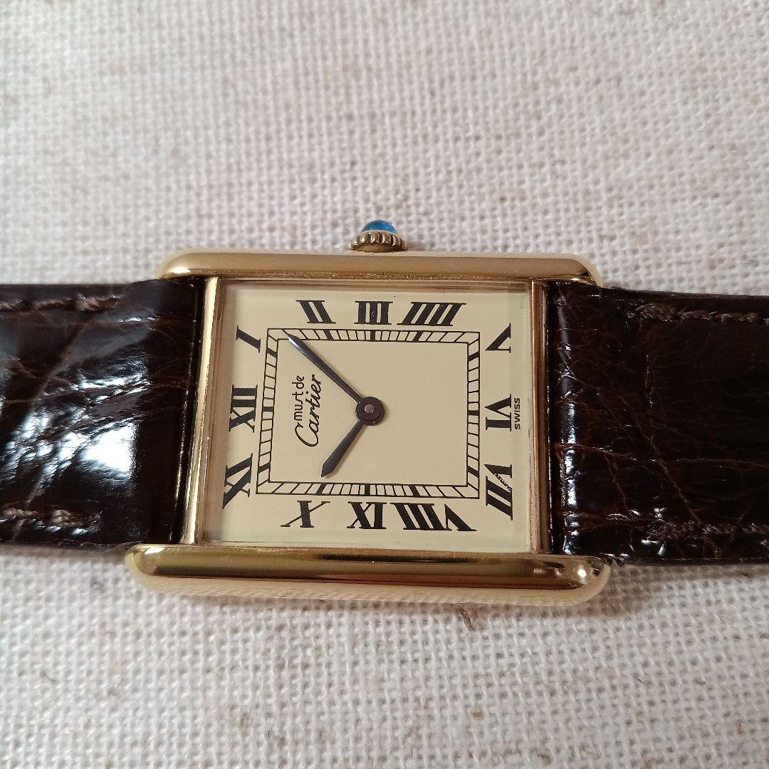 カルティエ　マストタンク　LM　手巻き　ヴェルメイユ　新品仕上げ済　メンズサイズ