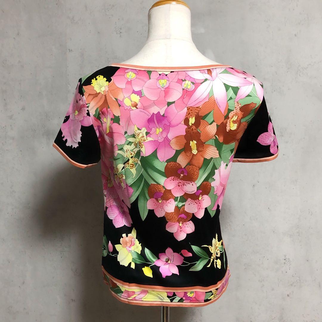 美品　LEONARD レオナール 花柄 総柄 トップス カットソー M