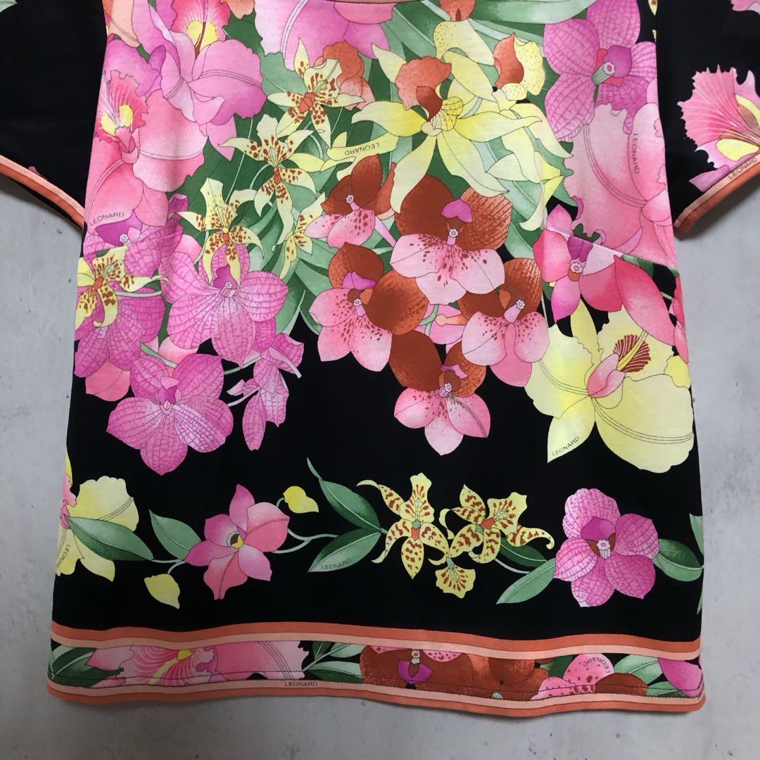 美品　LEONARD レオナール 花柄 総柄 トップス カットソー M