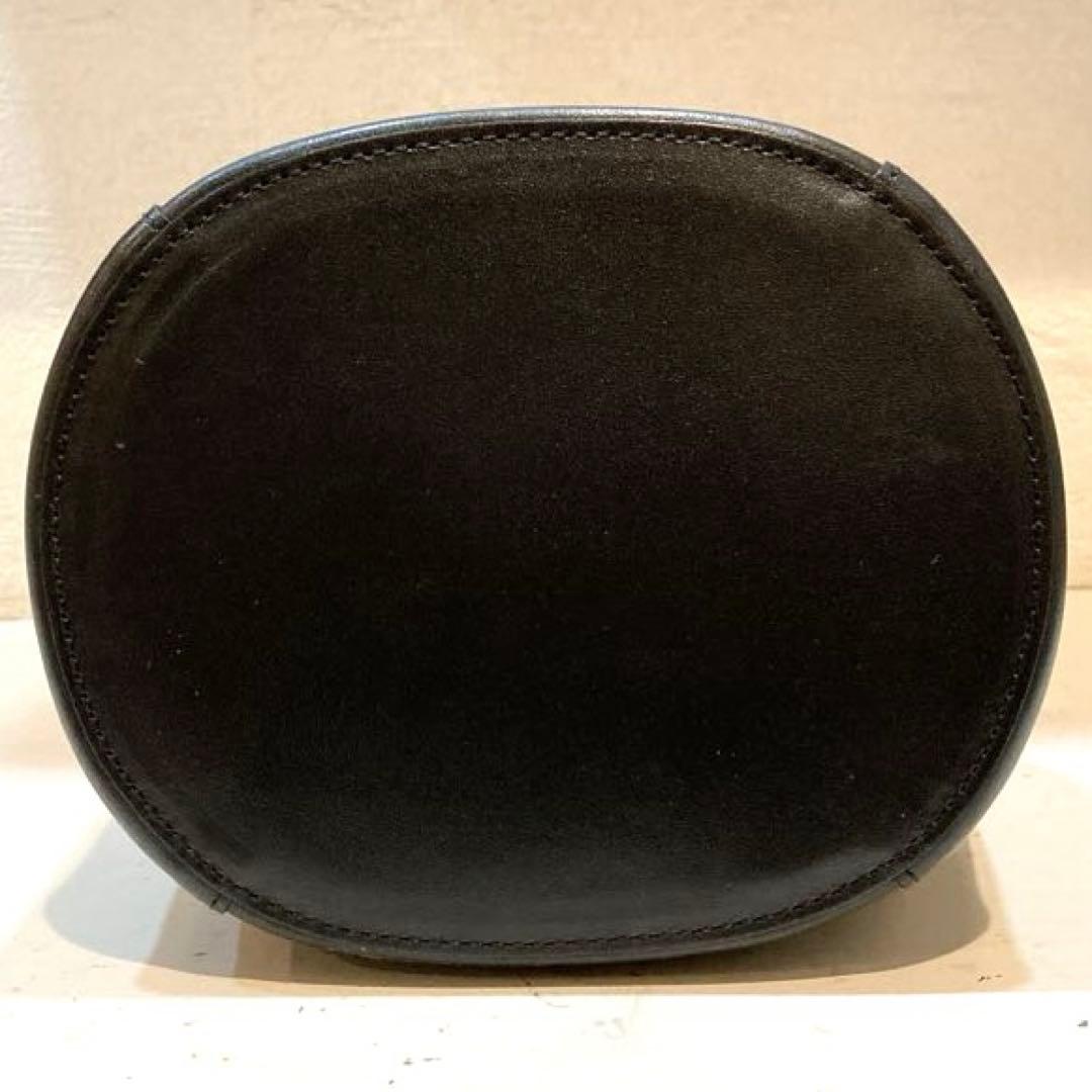 【美品】VIOLA'dORO V-1300ボトム切り替えバレル型巾着BAG 黒