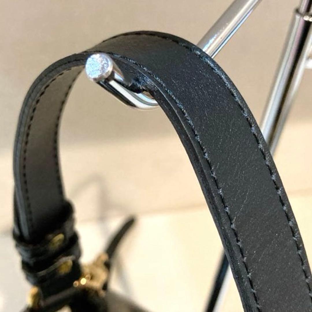 【美品】VIOLA'dORO V-1300ボトム切り替えバレル型巾着BAG 黒