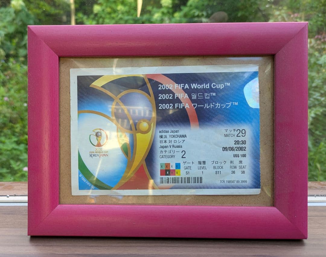 2002 日韓ワールドカップ チケット（ロシア戦）＆ 記念Tシャツ 2枚
