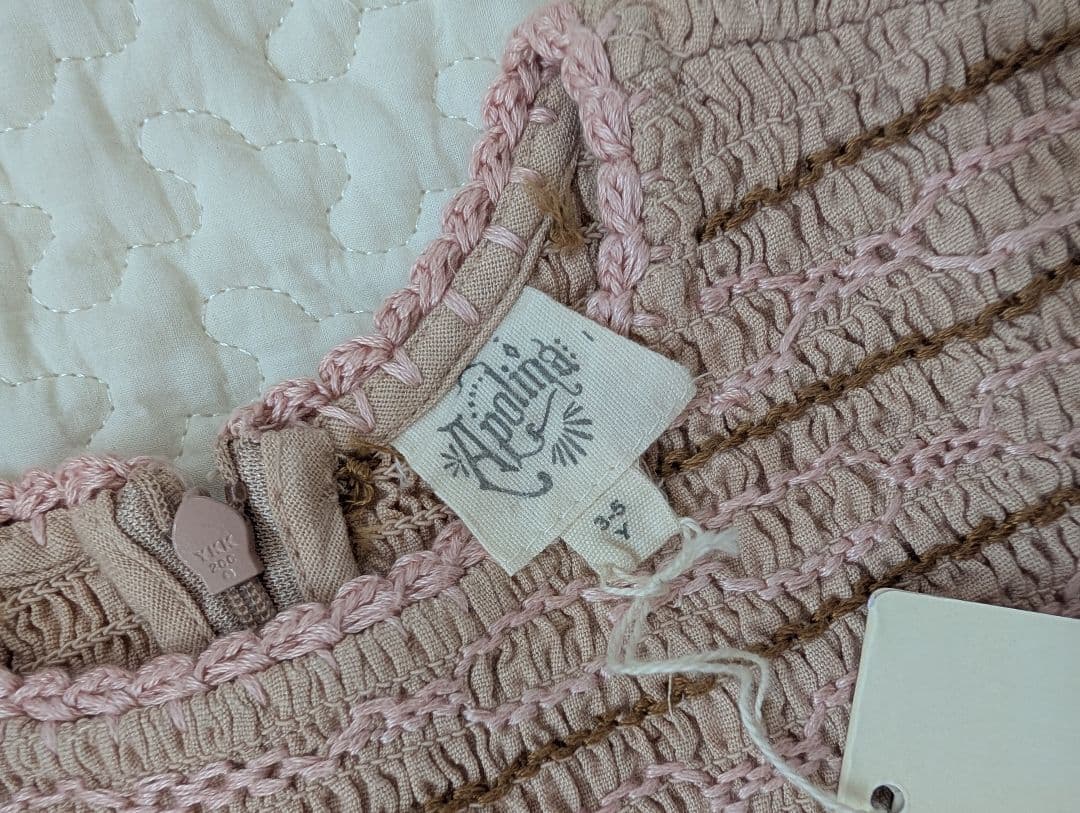 ワンピース Apolina PennySmockDress PinkBeige 3-5y