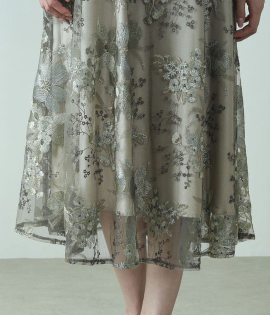 美品✨Kana シック フラワー刺繍 パーティー ドレス 結婚式 オケージョン