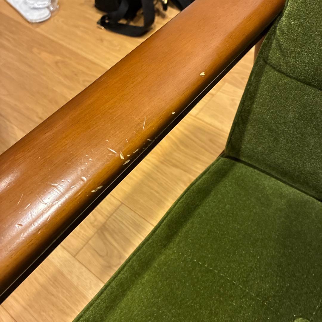 【カリモク60】Kチェア　2シーター　ソファ　モケットグリーン